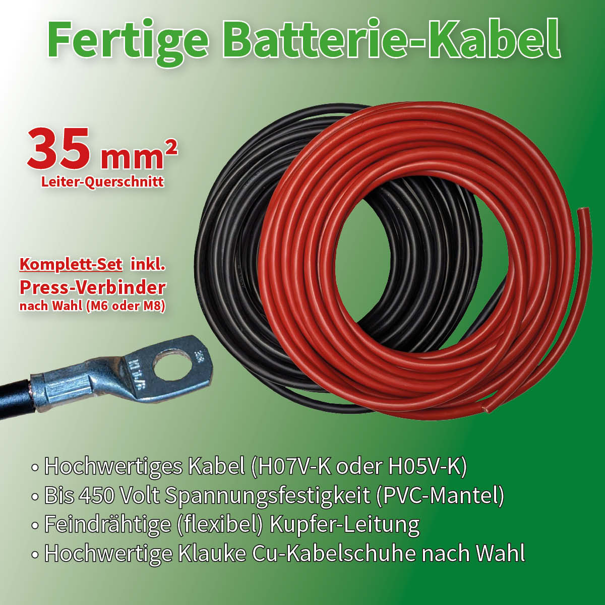 Schlägerauto Vorgänger Golfwagen-Batteriekabel-Set 4 Stärke AWG