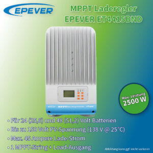 EPEVER MPPT Laderegler ET4415BND (45A) 2,5 kWp