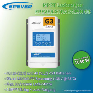 EPEVER MPPT Laderegler XTRA 3415N G3 (30A) 1,6 kWp